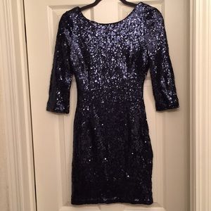 Navy Blue Sequin Dress (Lulu’s)